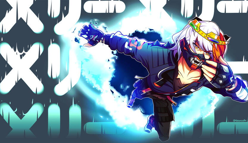 Requester's OC as Yoru from Valorant (comm work) Requester's OC as Yoru from Valorant (comm work)